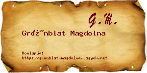 Grünblat Magdolna névjegykártya